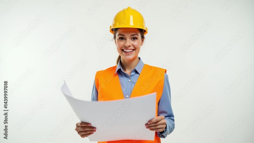 female architect holding blueprints female architect holding blueprints