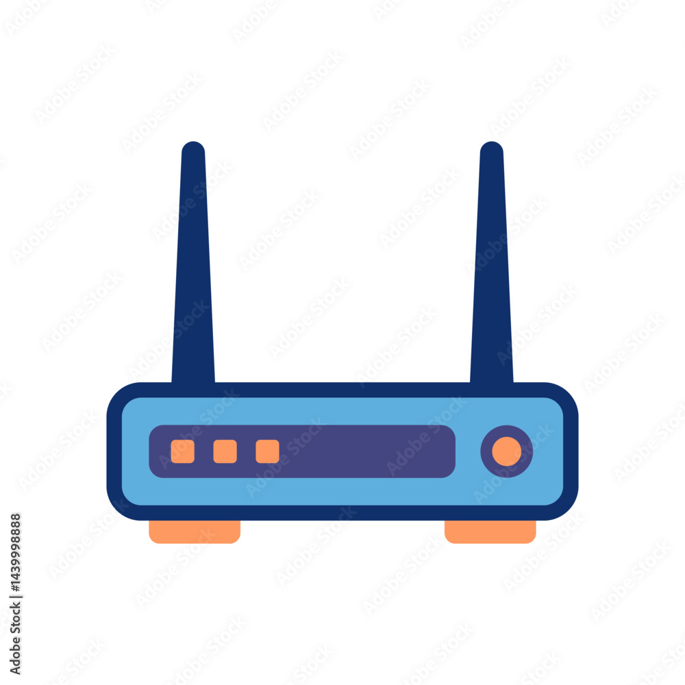 Wireless router device icon vector illustration