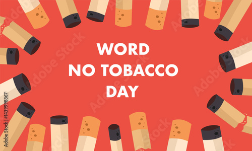conceptual illustration vector for World No Tobacco Day, stop smoking awareness about the harmful effects of tobacco use and to encourage people around the world to quit smoking and using tobacco prod