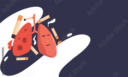 conceptual illustration vector for World No Tobacco Day, stop smoking awareness about the harmful effects of tobacco use and to encourage people around the world to quit smoking and using tobacco prod