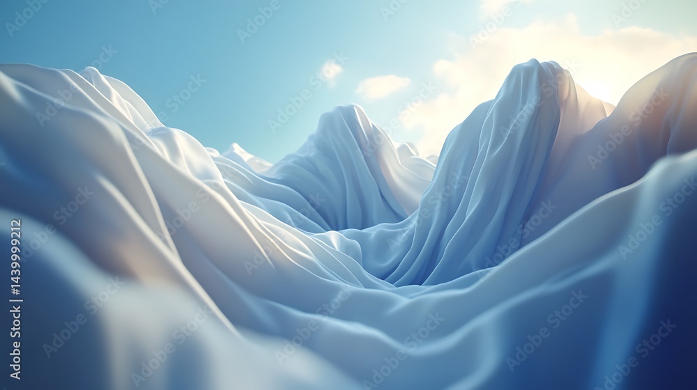 Fototapeta premium Abstract landscape evokes a serene and dreamy ambiance with soft textures