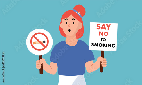 conceptual illustration vector for World No Tobacco Day, stop smoking awareness about the harmful effects of tobacco use and to encourage people around the world to quit smoking and using tobacco prod