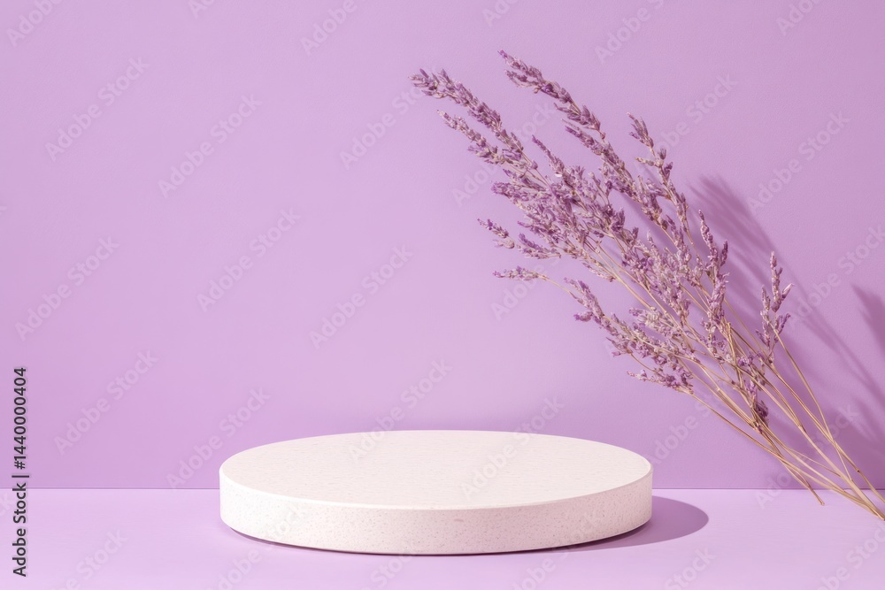 Lavender-themed display podium Lavender-themed display podium