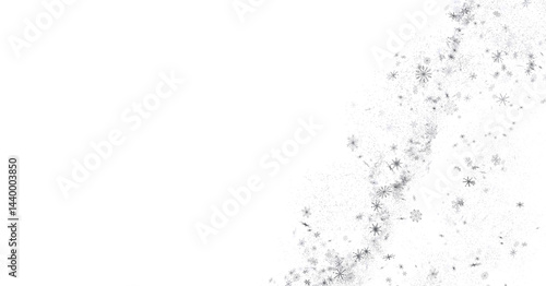 Snowflake Storm: Astonishing 3D Illustration of Descending Festive Snowflakes