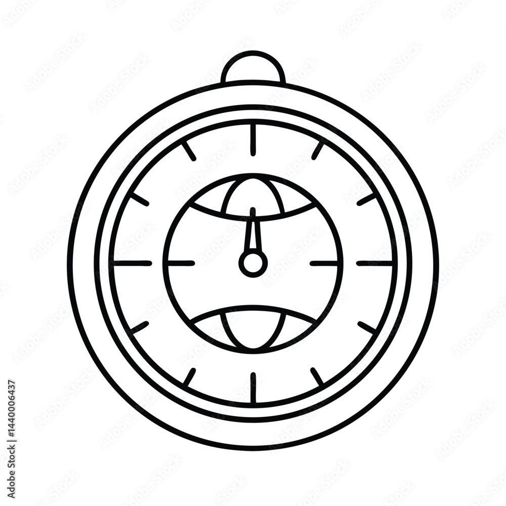 Global Time Pocket Watch Icon Global Time Pocket Watch Icon