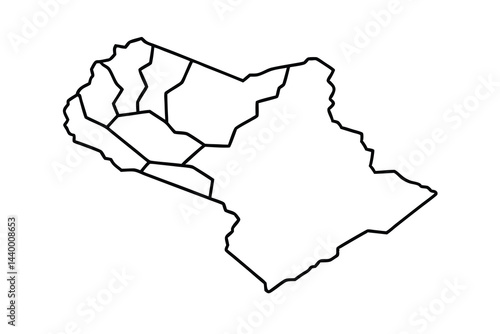 Outline Map of Roraima State Brazil
