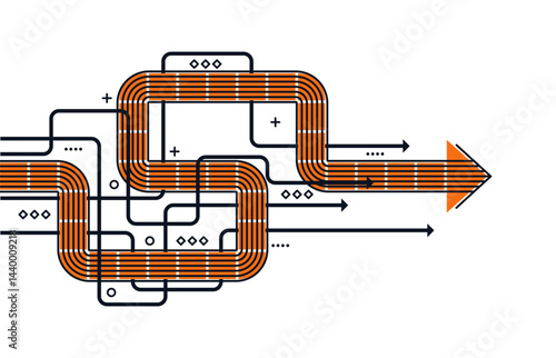 Abstract arrow direction. Business investment to success. financial data graph strategy. Technology background. High speed.