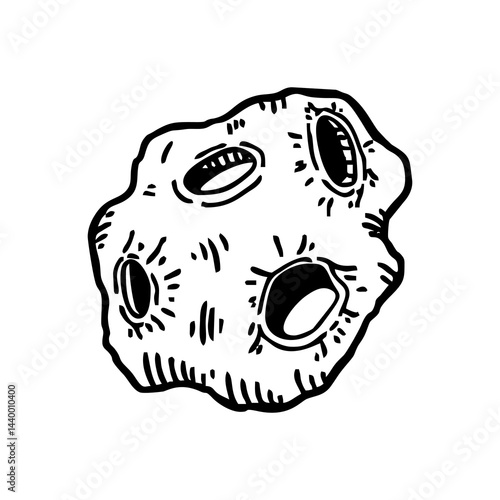 vector illustration of a asteroid stone