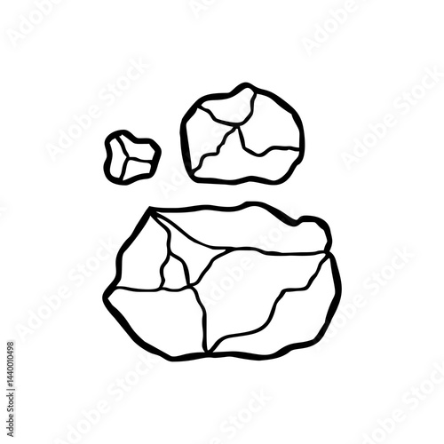 vector illustration of space rock chunks