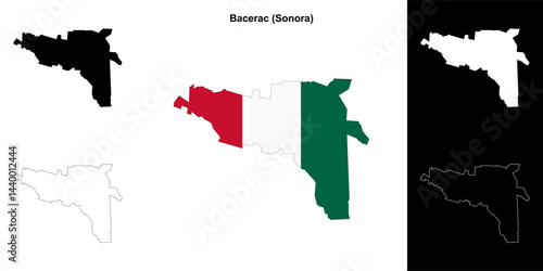 Bacerac municipality (Sonora) outline map set