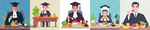 judge character vector eating fruit