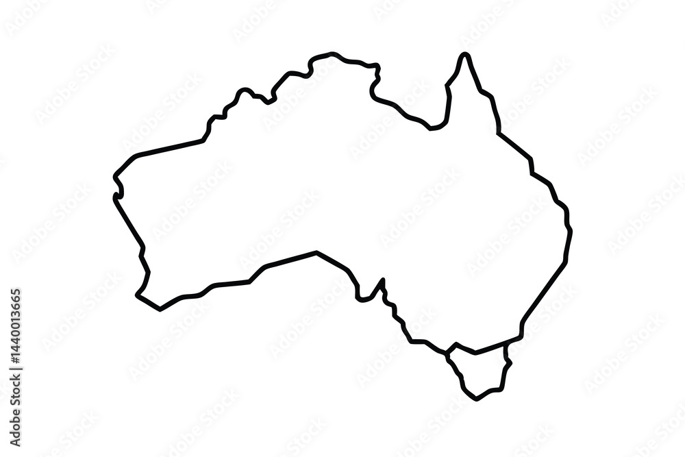 Simple Outline Map of Australia Simple Outline Map of Australia