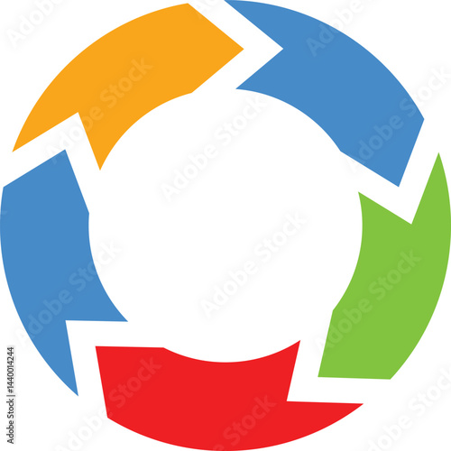 Lifecycle 5 part wheel diagram vector template