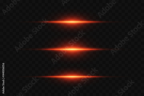 Red light beam effects. Vector illustration