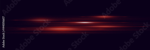Red light beam effects. Vector illustration