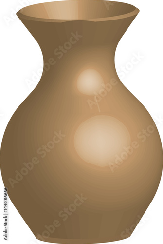 A 3D brown flower vase