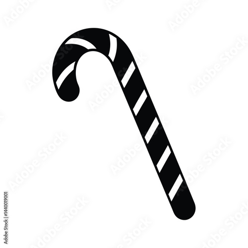 candy cane icon silhouette vector illustration