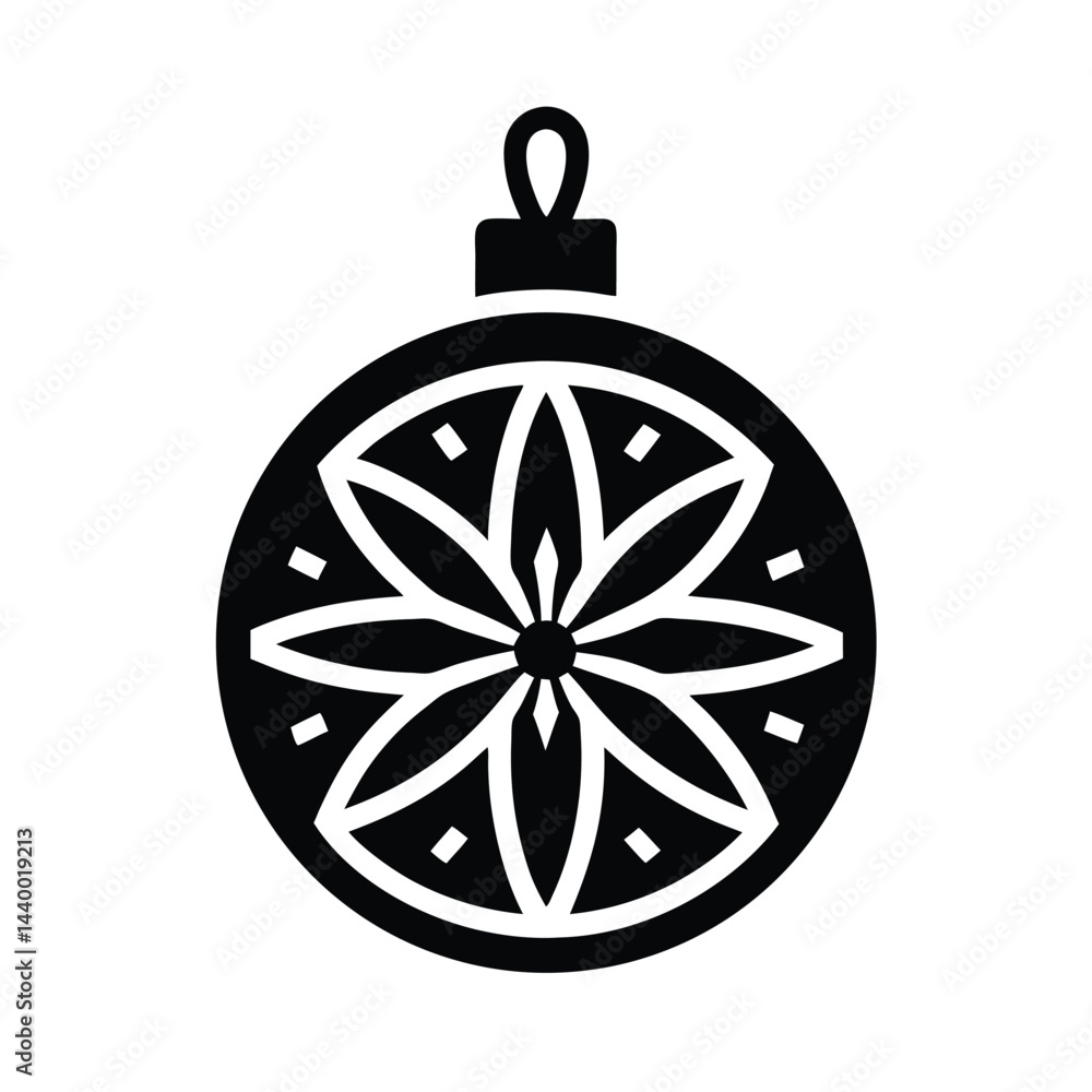 christmas ornament icon silhouette vector illustration christmas ornament icon silhouette vector illustration