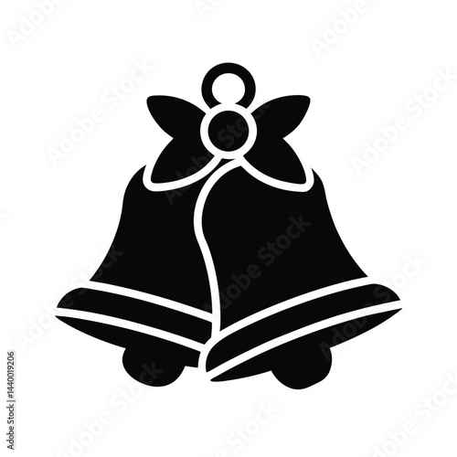 christmas bells icon silhouette vector illustration