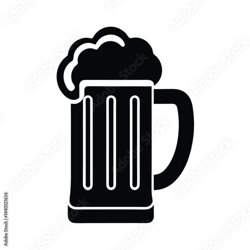 green beer mug icon silhouette vector illustration