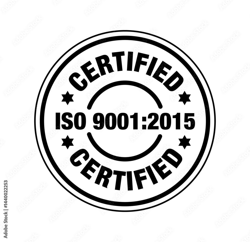 Simple ISO 9001-2015 Certified Stamp Icon Design Simple ISO 9001-2015 Certified Stamp Icon Design