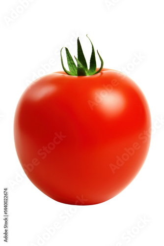 Wallpaper Mural Ripe red tomato with green leaves on transparent background Torontodigital.ca