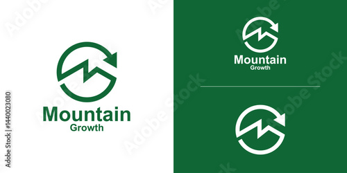 logo design combination of mountain and arrow shape, logo for financial investment, growth, icon