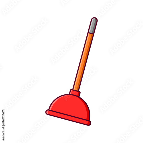 red plunger vector icon illustration isolated on white background