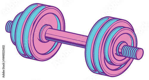 Neon Dumbbell Illustration – Vibrant Fitness Concept
