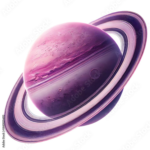 purple ring planet isolated on white background