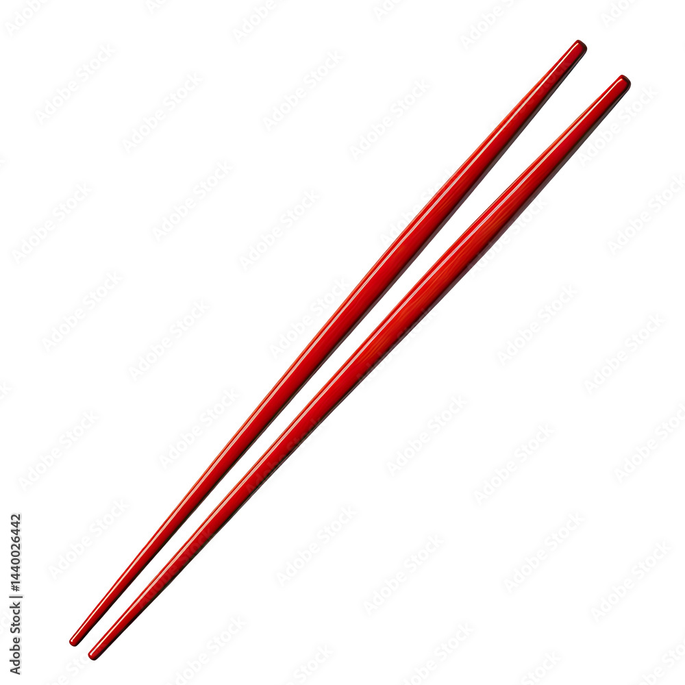 Pair of vibrant red chopsticks Pair of vibrant red chopsticks