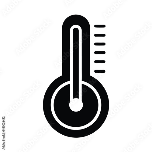 Temperature Gauge Icon Silhouette Vector Illustration