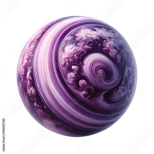 purple ring planet isolated on white background