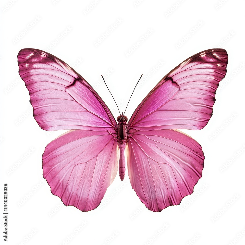 Beautiful pink butterfly, isolated on white Beautiful pink butterfly, isolated on white