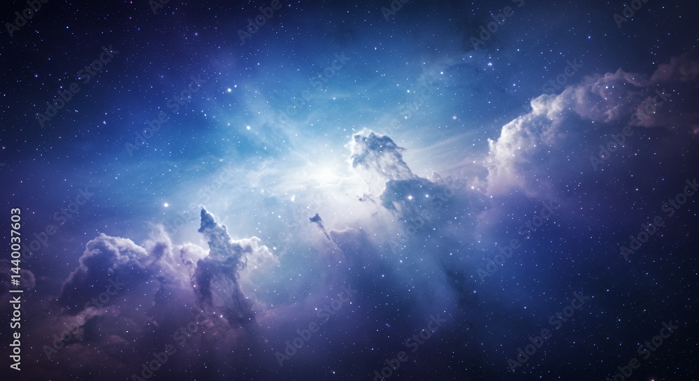 Exploring Starry Night Sky with Nebula and Galaxy