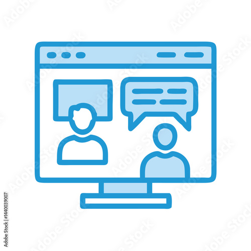 Online Meeting Illustration: Virtual Communication, Video Conference and Collaboration