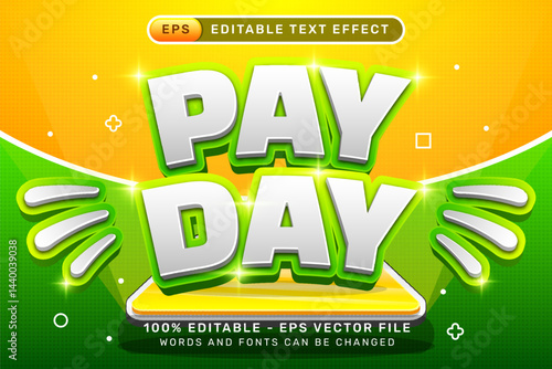 Editable text effect - pay day 3d style concept