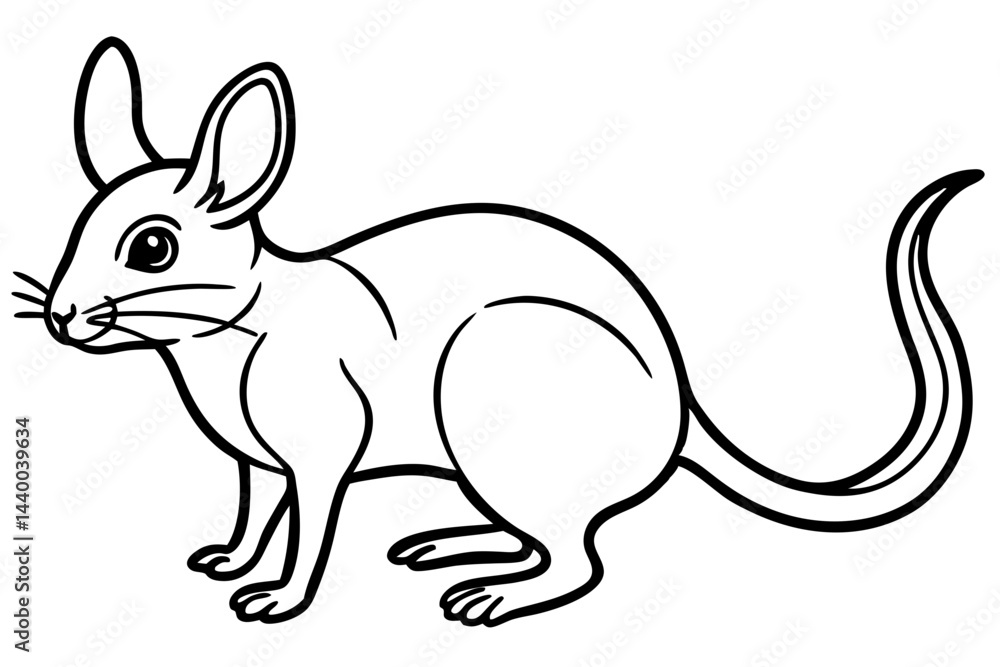 Fototapeta premium Elegant Jerboa Sketch