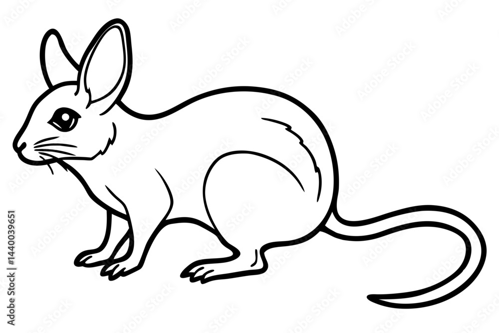 Fototapeta premium Elegant Jerboa Sketch