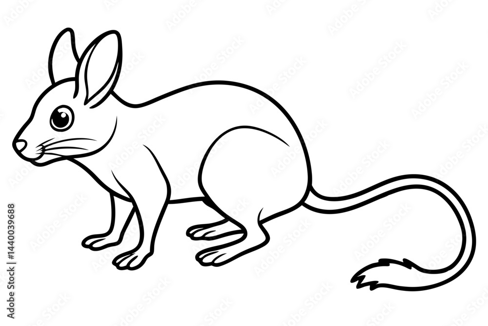 Fototapeta premium Elegant Jerboa Sketch