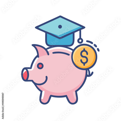 College Fund Piggy Bank: Education Savings for Graduation, Financial Future