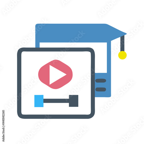 Video Editing Icon, Content Creation, Digital Media, and Production