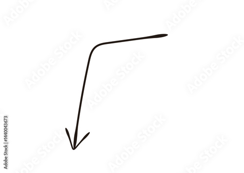 万年筆で描いたような手書き風の矢印