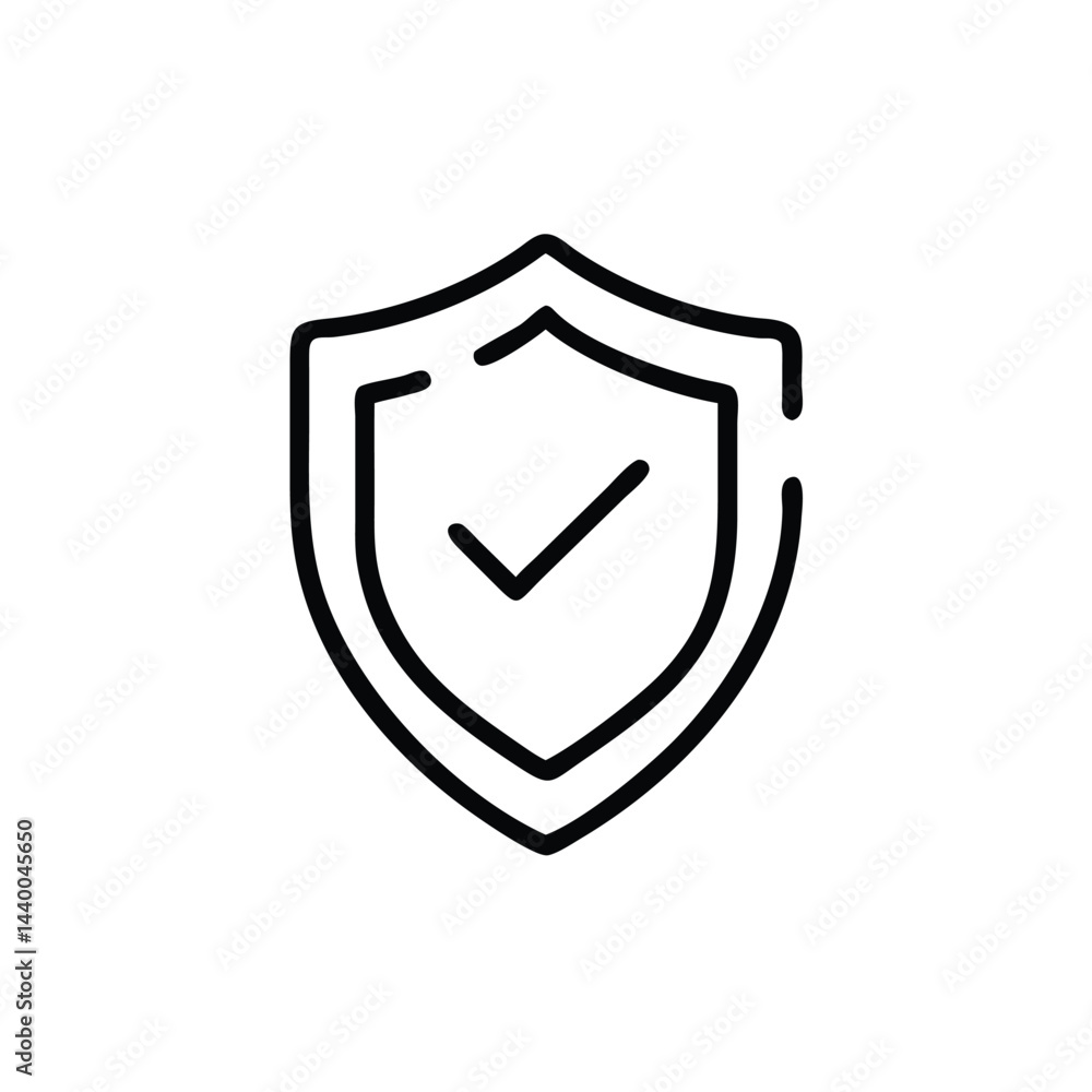 shield with checkmark protection on white background for web and graphic design shield with checkmark protection on white background for web and graphic design