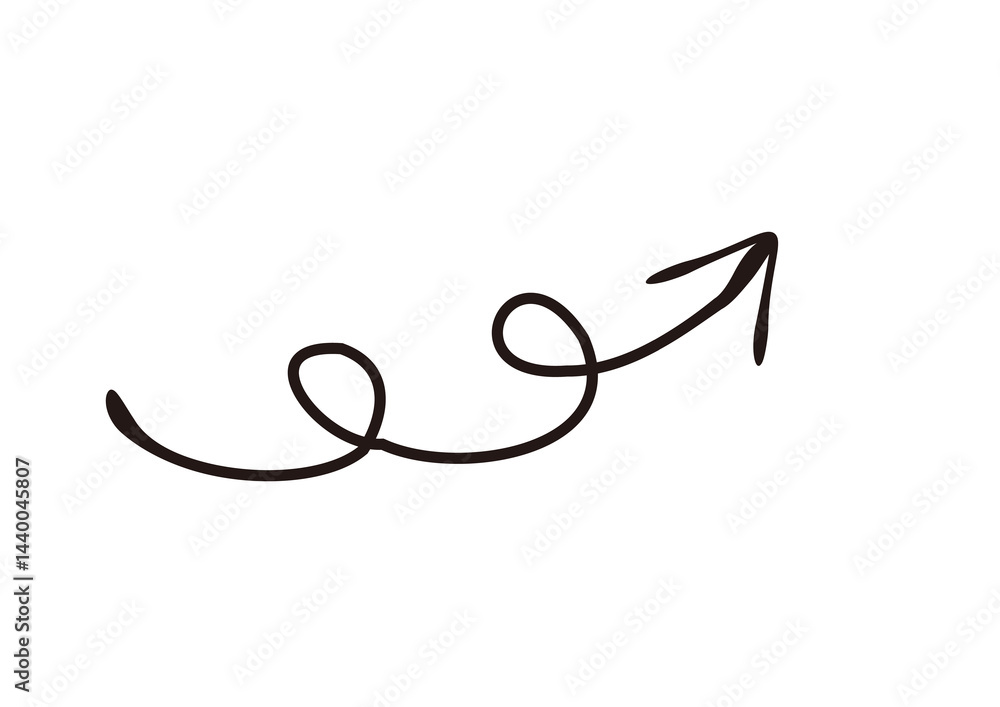 万年筆で描いたような手書き風の矢印 万年筆で描いたような手書き風の矢印
