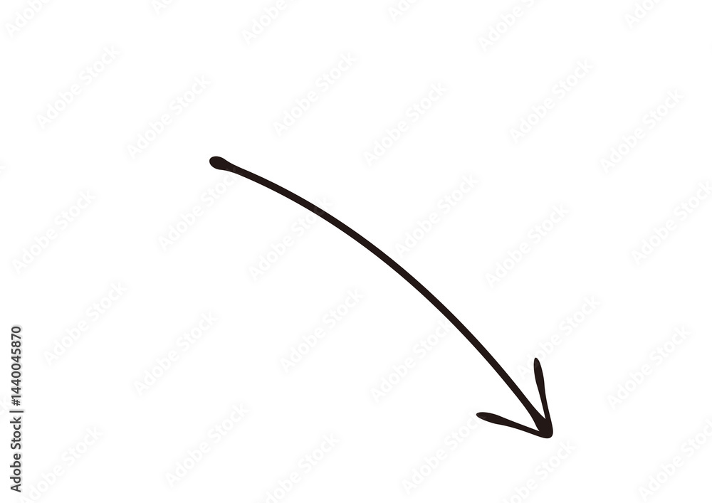 万年筆で描いたような手書き風の矢印 万年筆で描いたような手書き風の矢印
