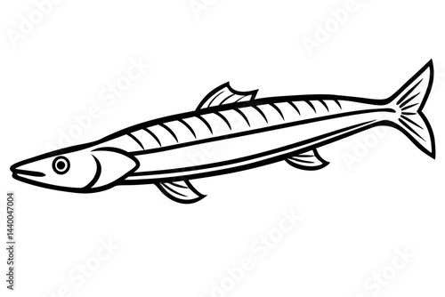 Elegant Oarfish Line Art