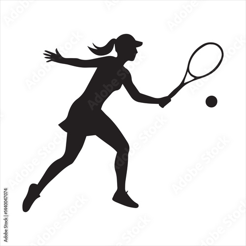 tennis player silhouette vector