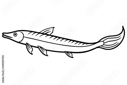 Elegant Oarfish Line Art