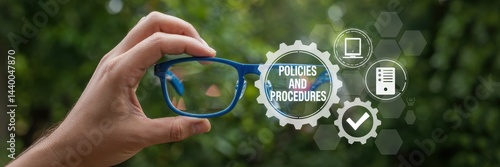 Wallpaper Mural Policies and procedures viewed through eyeglasses. Torontodigital.ca